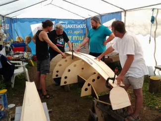Käsmu Meremuuseum - Aarne Viljasaare prototüüp purjeka ehitamine 29.06.2013