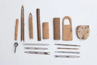 Käsmu Meremuuseum - Võrgukudumis tarvikud karbi KMM/TR_644 sisu